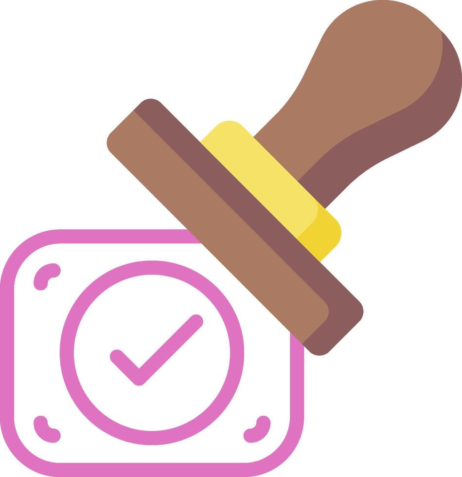 A stamp with a check mark on it vector