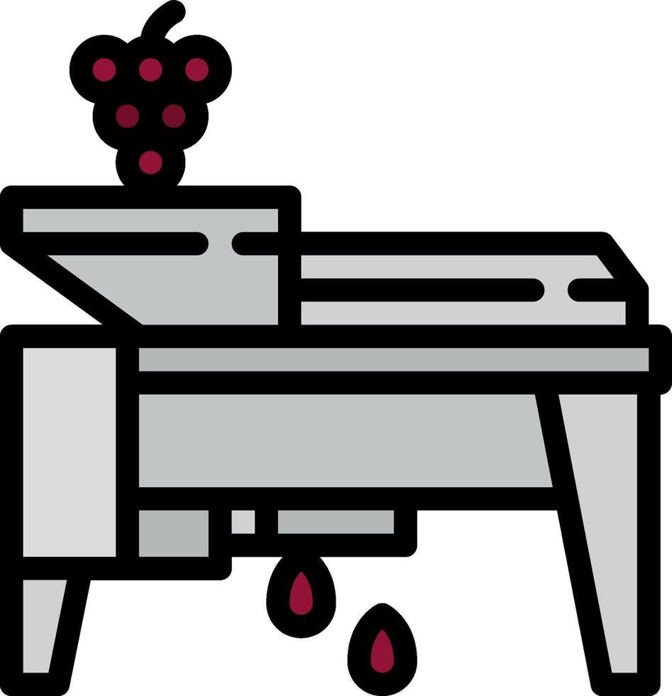 A machine with grapes on it and a red apple vector