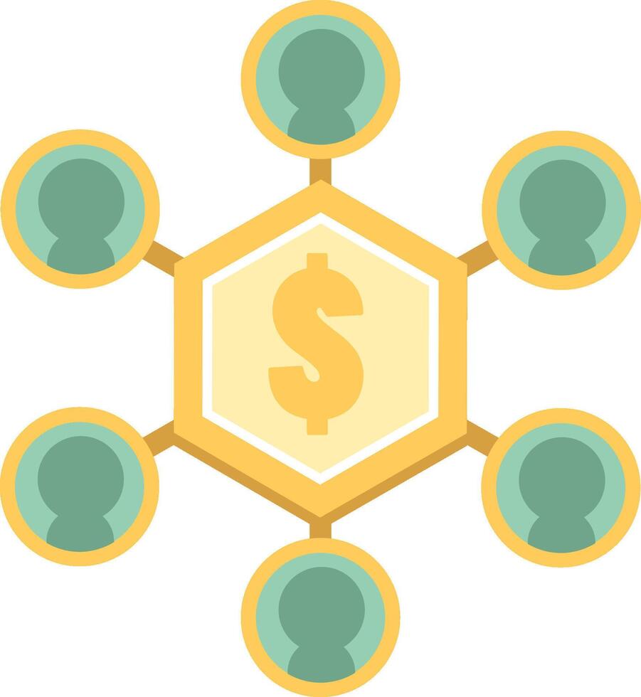 A money network with people around it vector