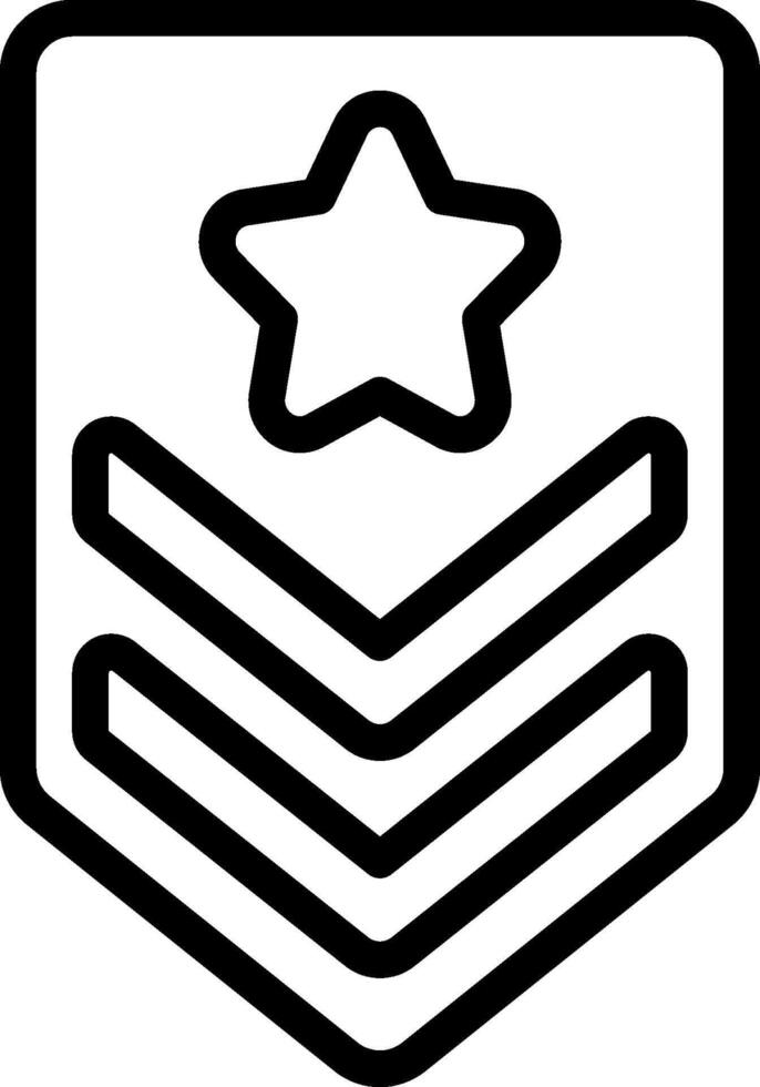 A black and white icon of a star on a shield vector