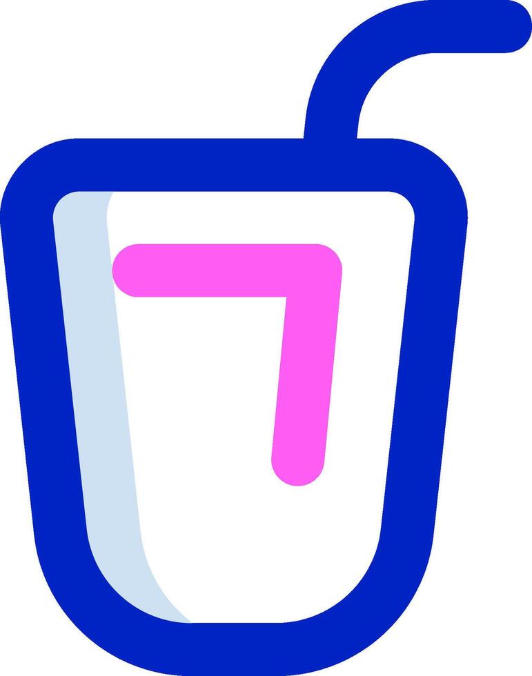 A blue and pink drink with a straw in it vector