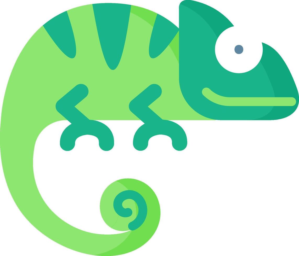 A green chameleon with a white background vector