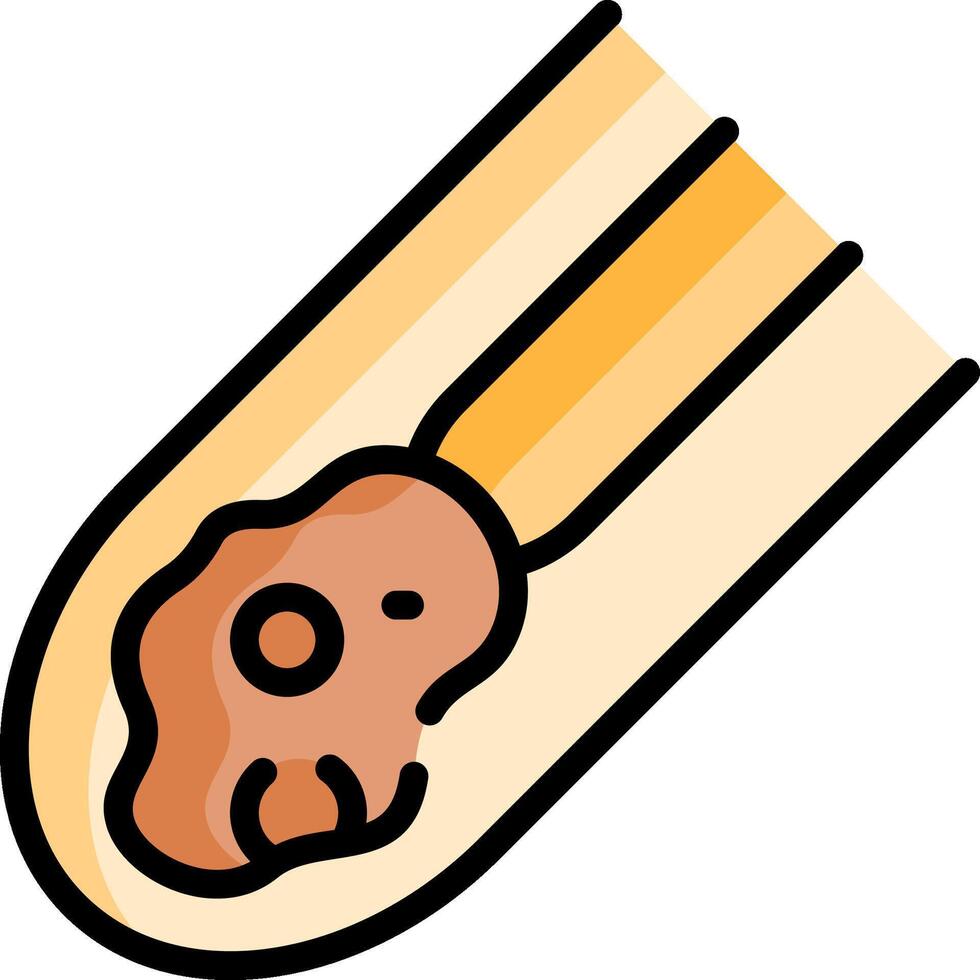 A hot dog with a piece of meat in it vector