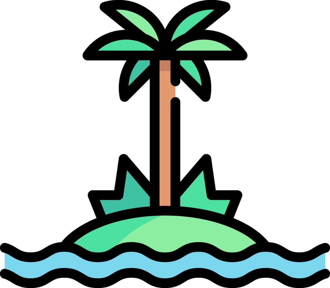 An island with a palm tree on it vector