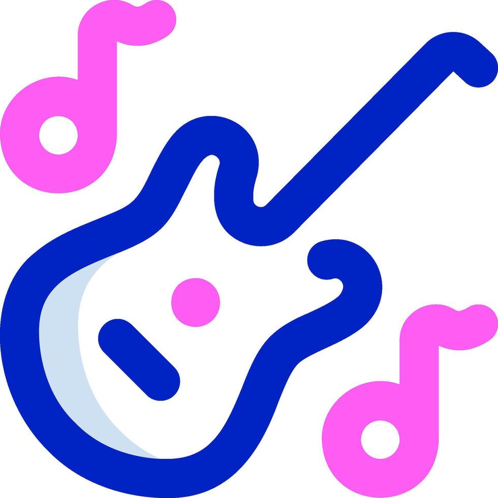 A guitar and music notes icon vector