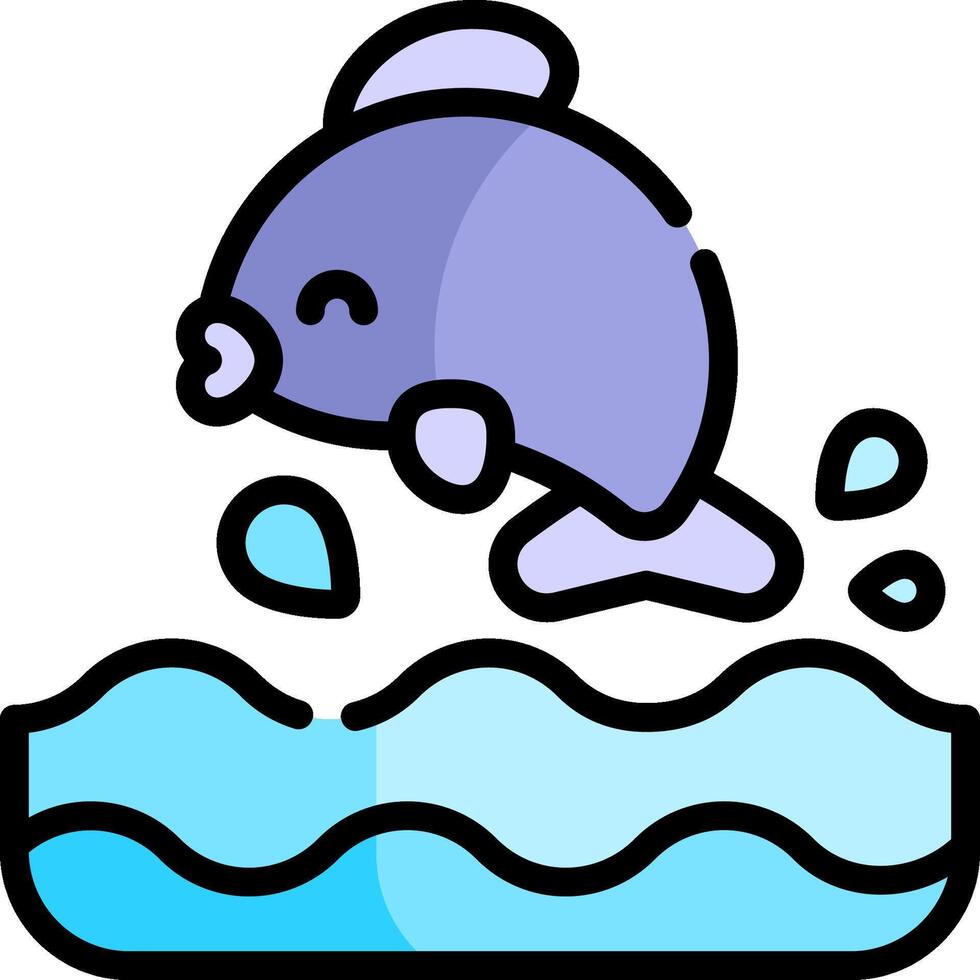 A cartoon fish jumping out of the water vector