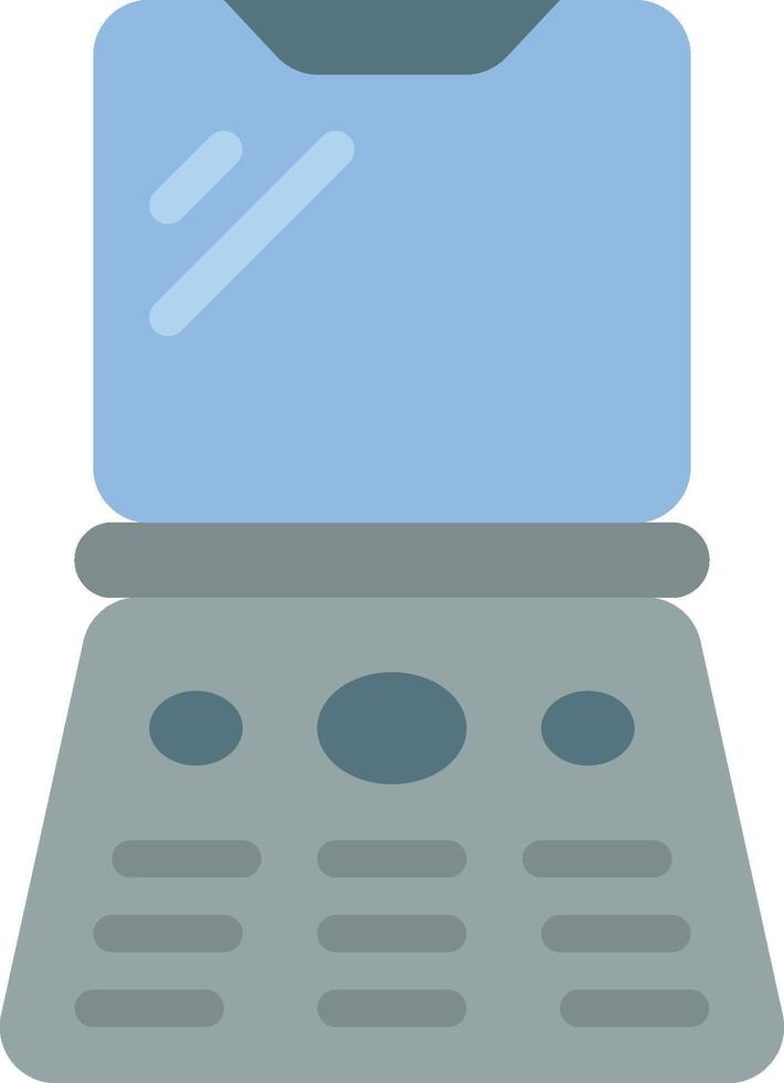 A laptop computer with a blue screen and a blue keyboard vector