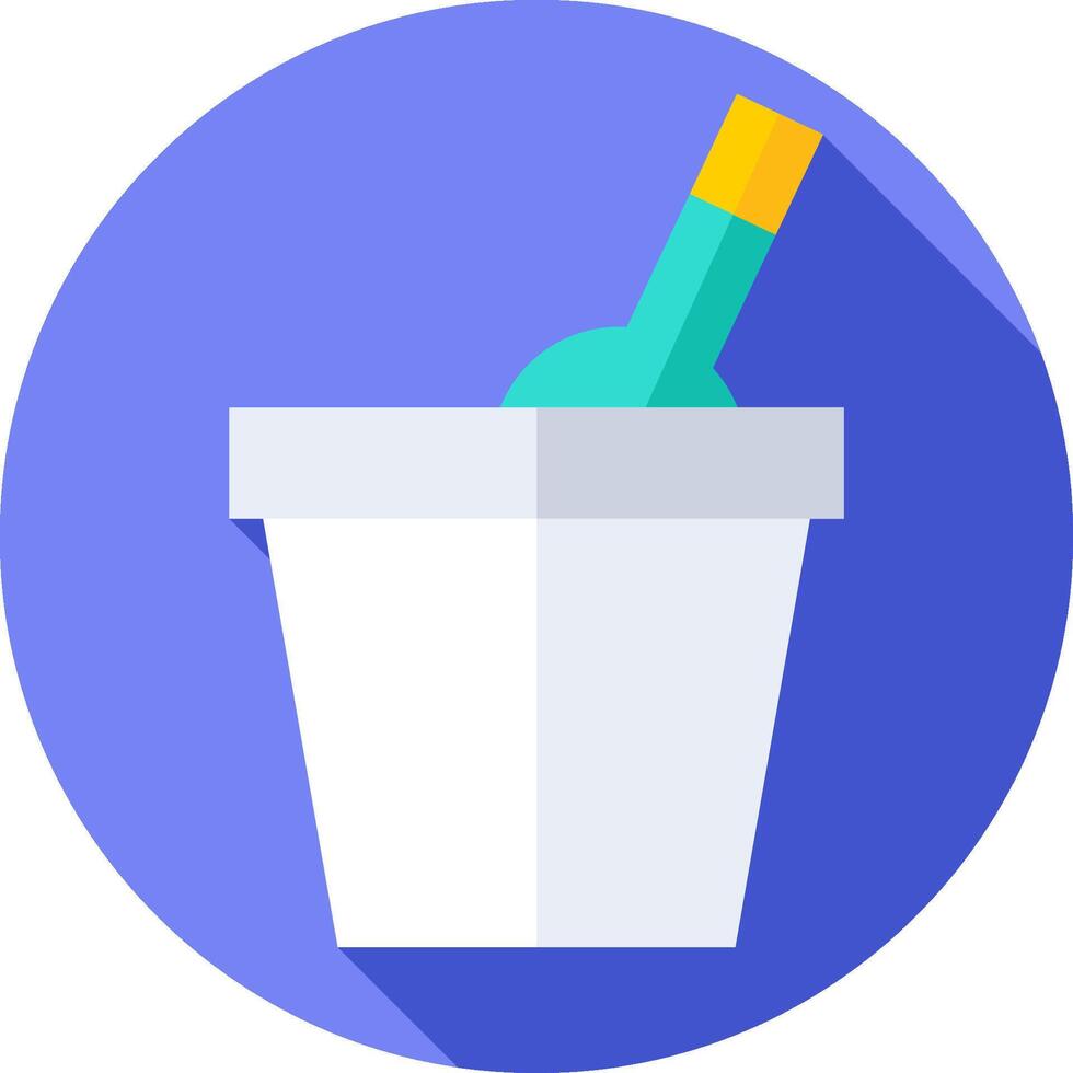 A bucket with a bottle and a straw vector