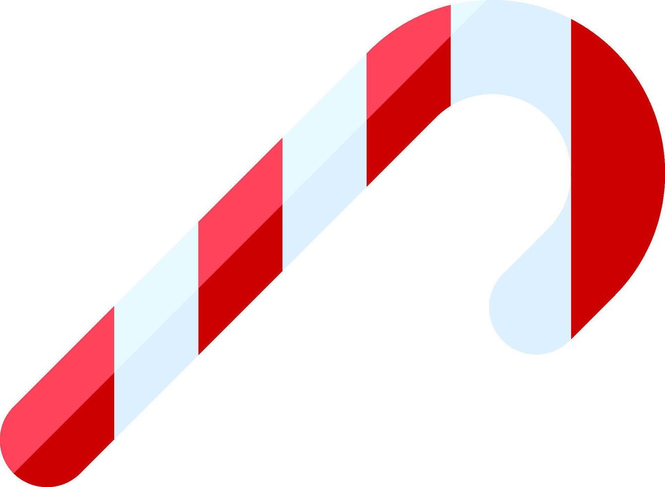 A candy cane with red and white stripes vector