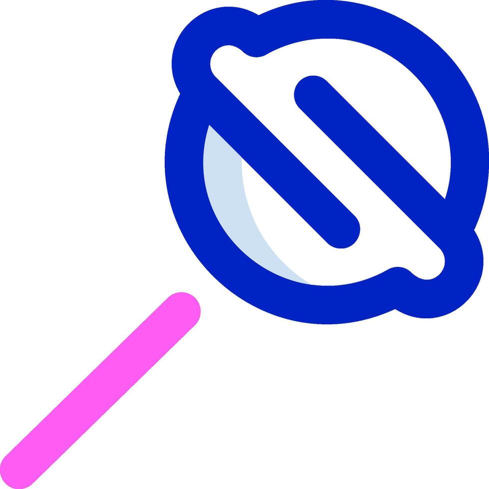 A pink and blue lollipop with a pink handle vector