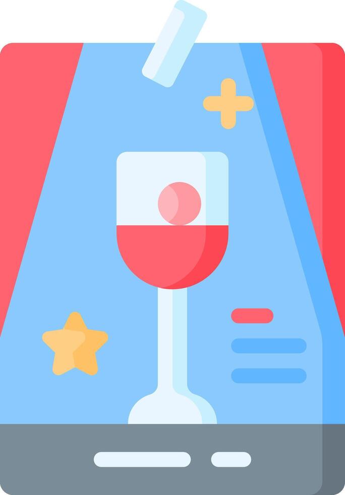 A wine glass with a star and a star vector