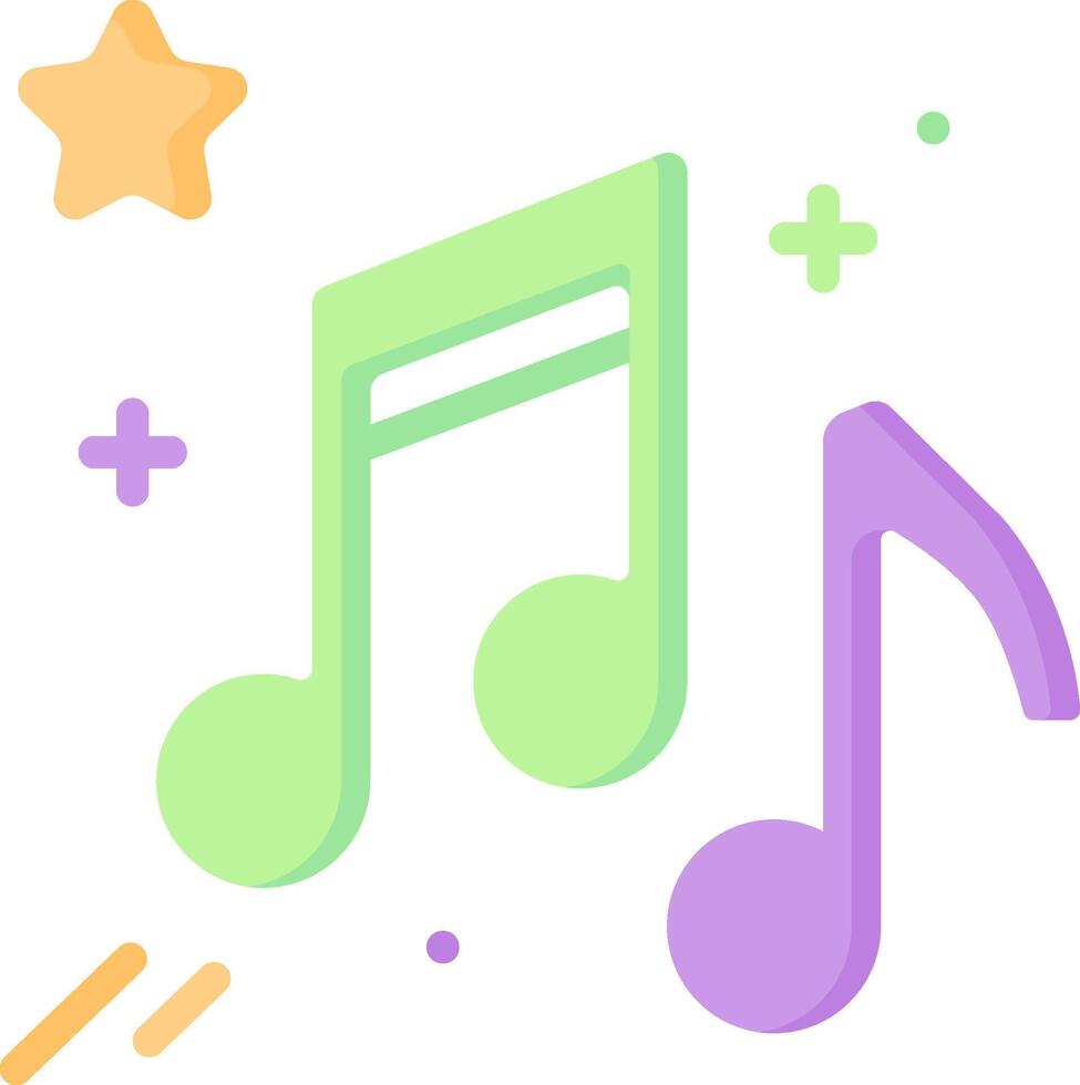 Music notes and stars on a white background vector