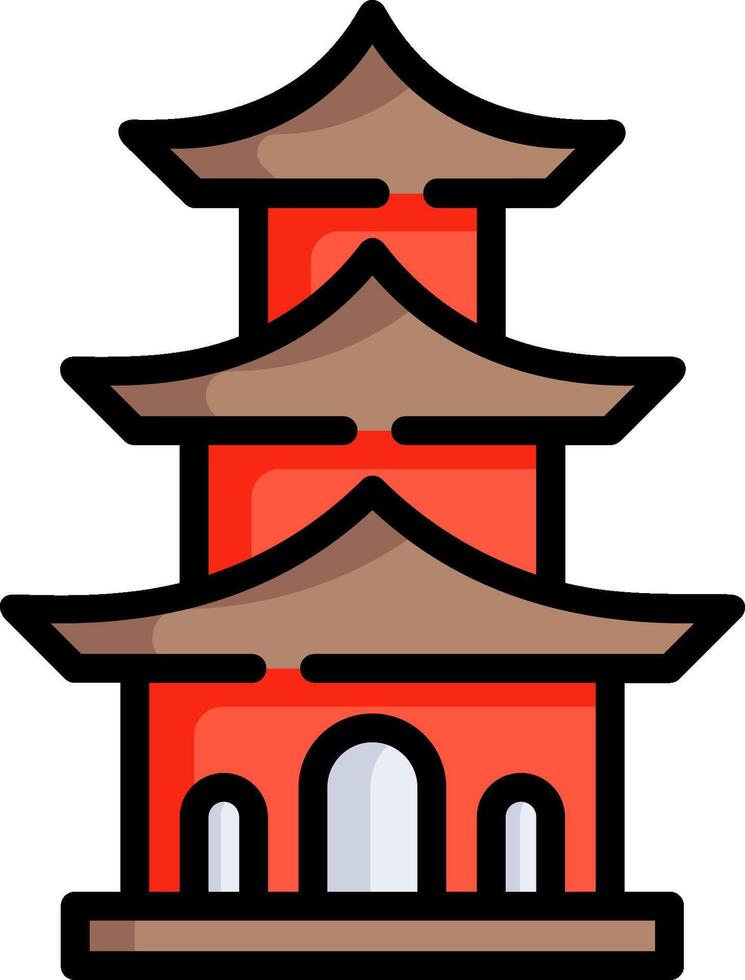 Chinese pagoda icon vector