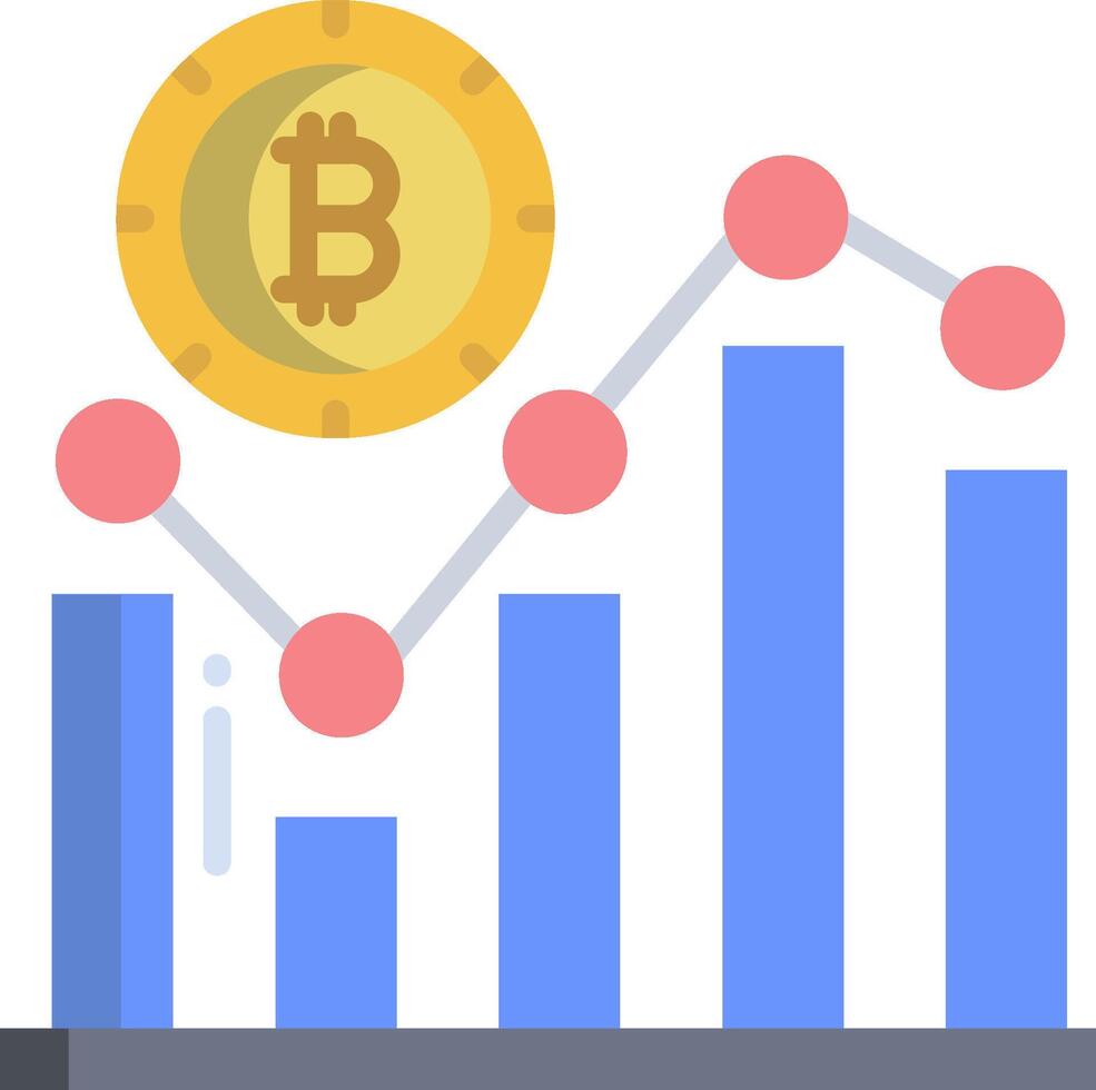 Bitcoin price graph vector