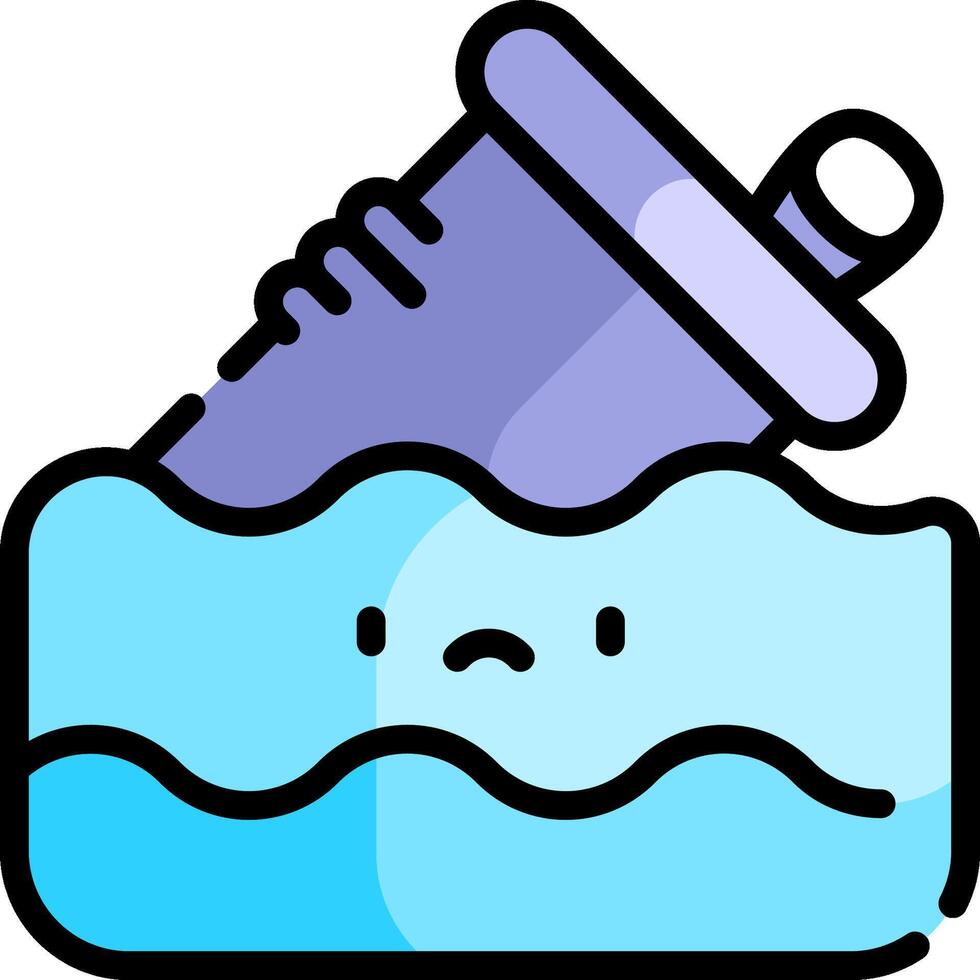 A cartoon water bottle with a face on it vector