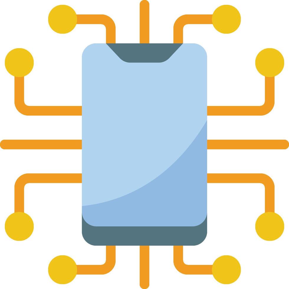 A cell phone with many dots around it vector