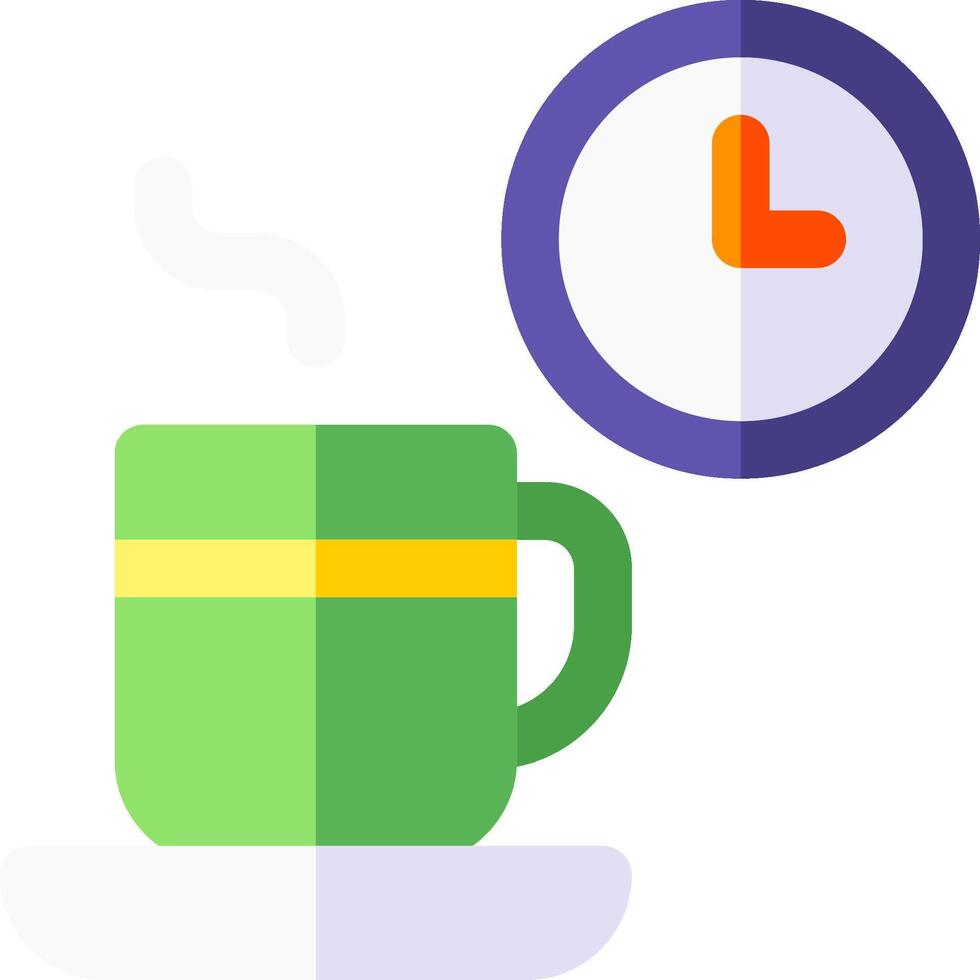 A cup of coffee and a clock vector