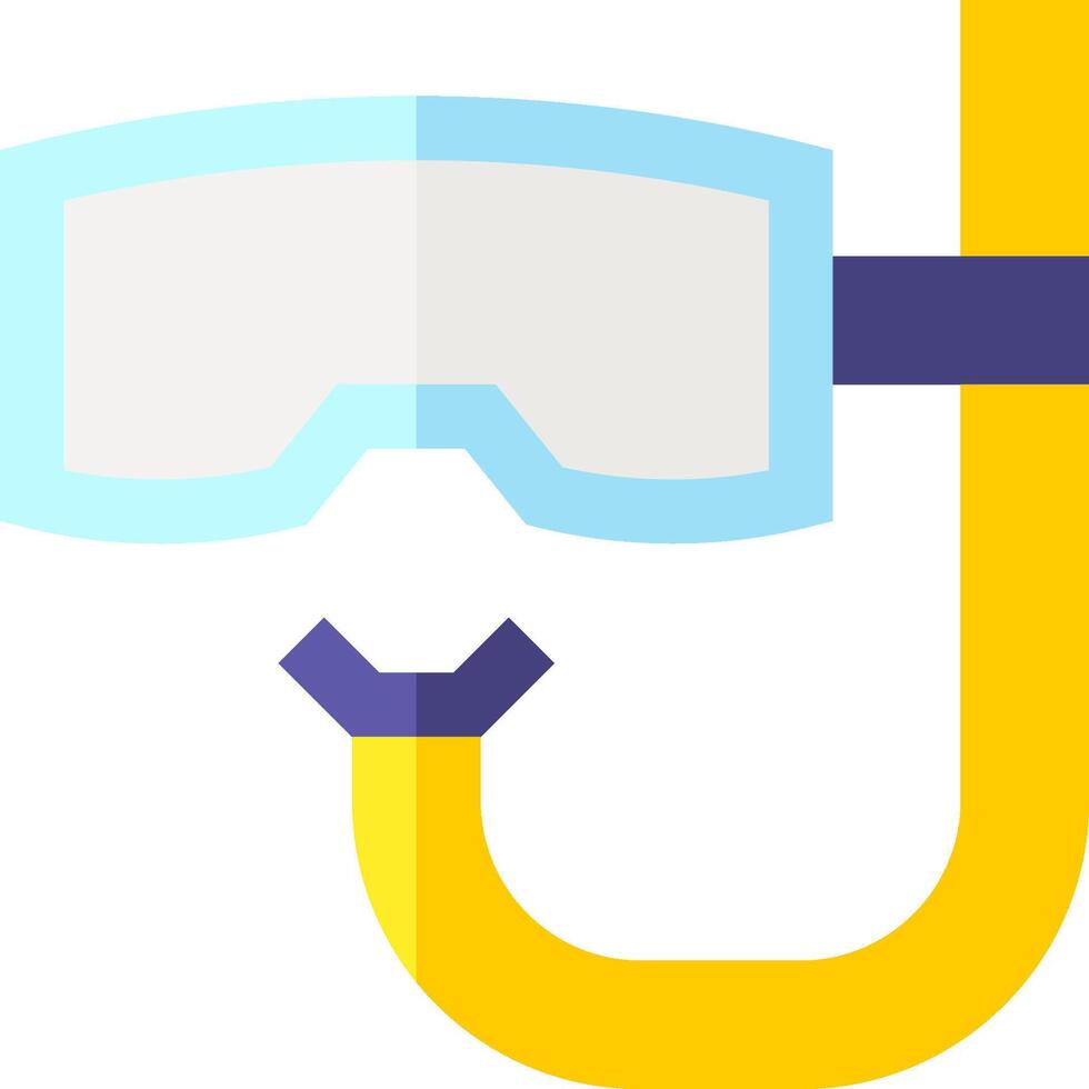 A yellow and blue mask with a yellow tube vector