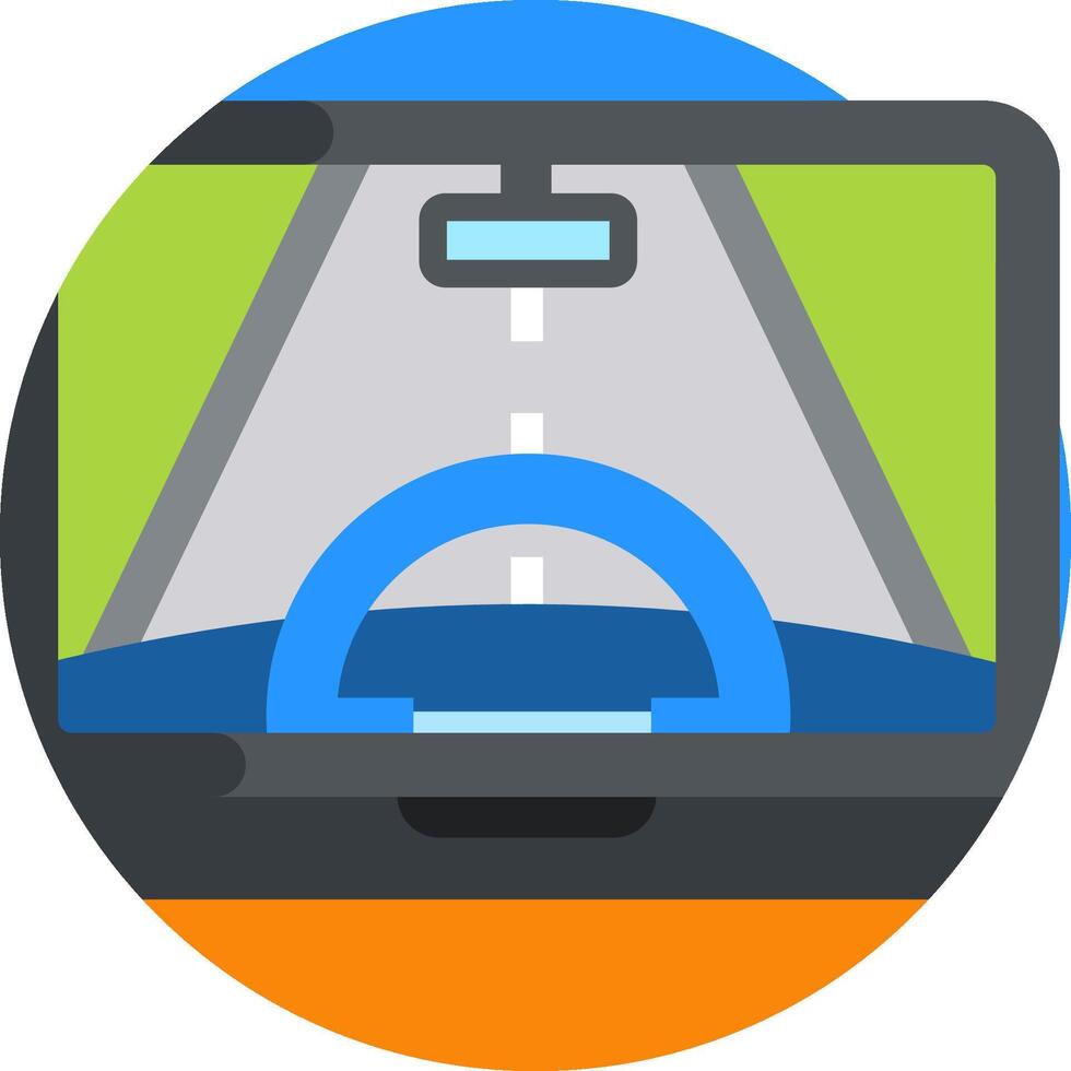 A laptop with a road on the screen vector