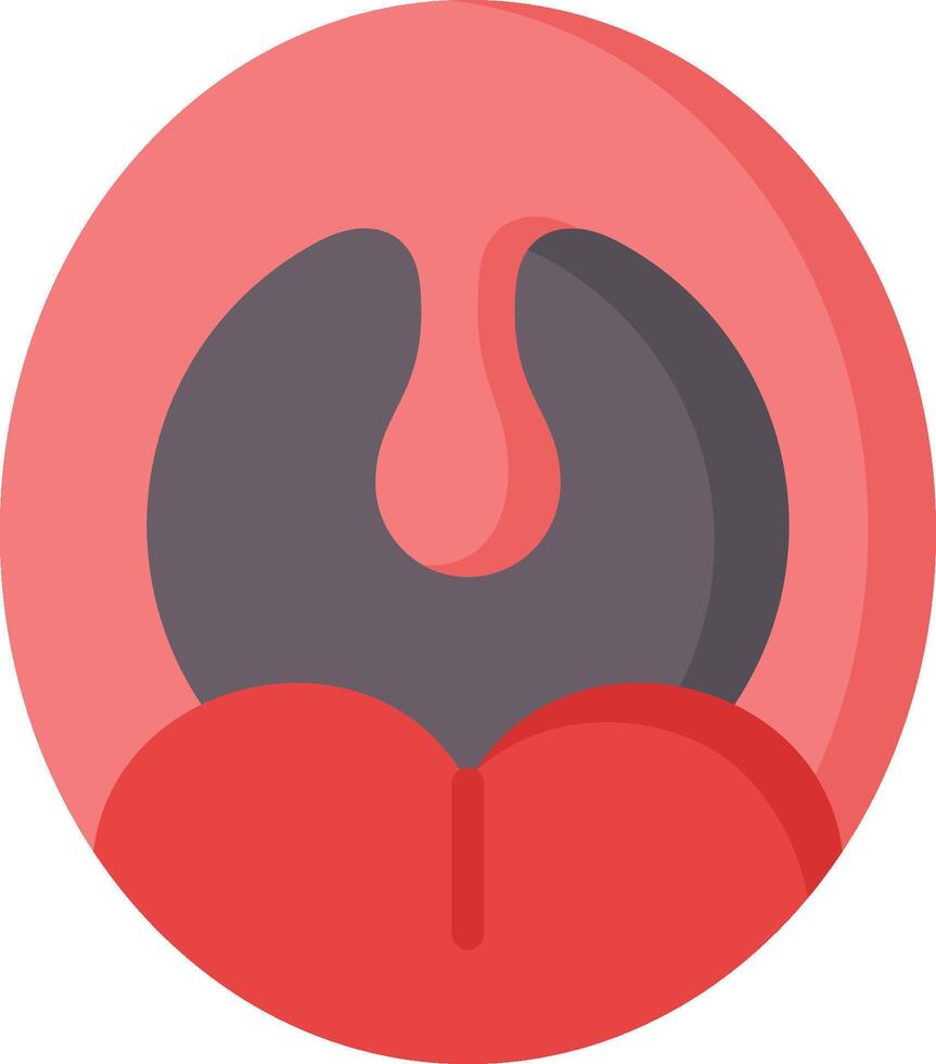 A red heart with a black heart in the middle vector