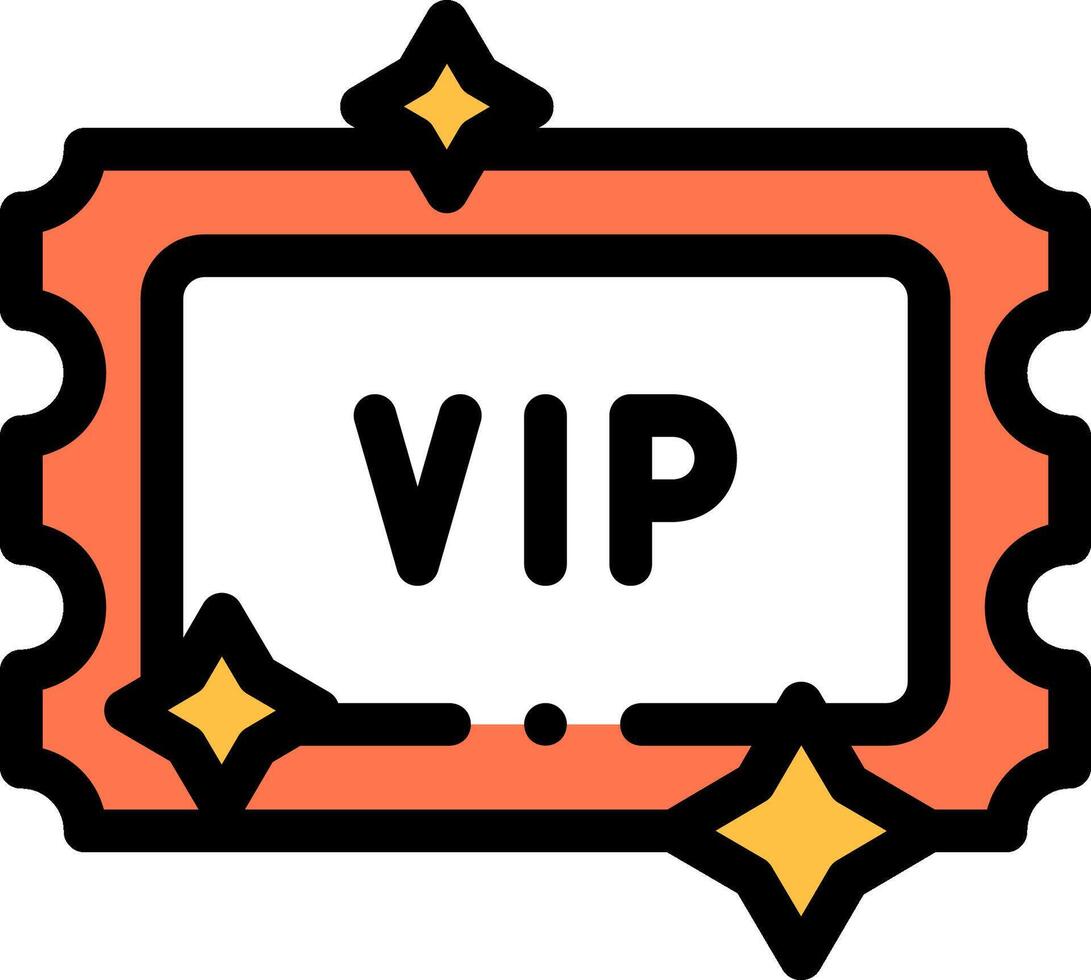 A vip ticket icon with stars vector