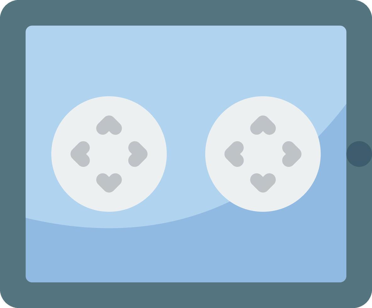 Two buttons on a tablet screen with hearts on them vector