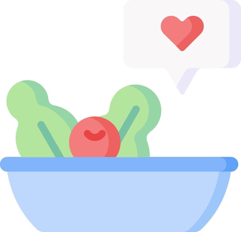 A bowl with a heart and a speech bubble vector