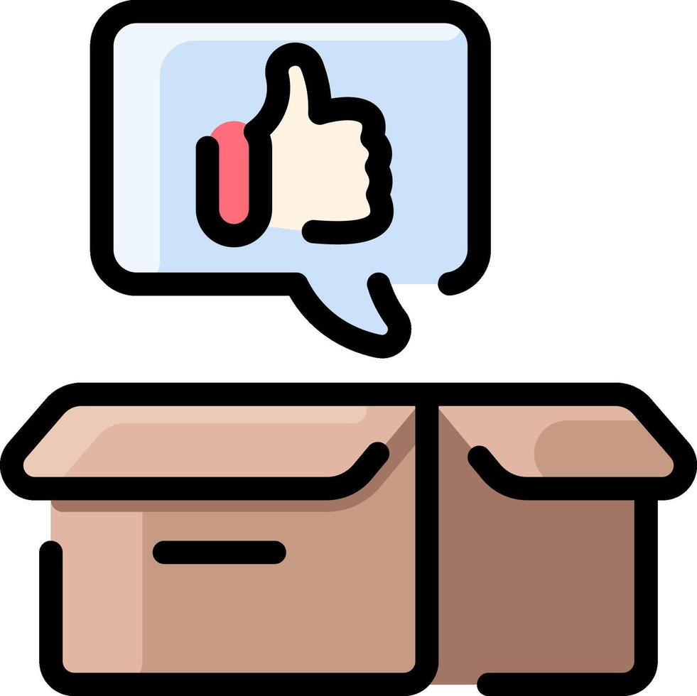 Carton box with thumbs up icon vector