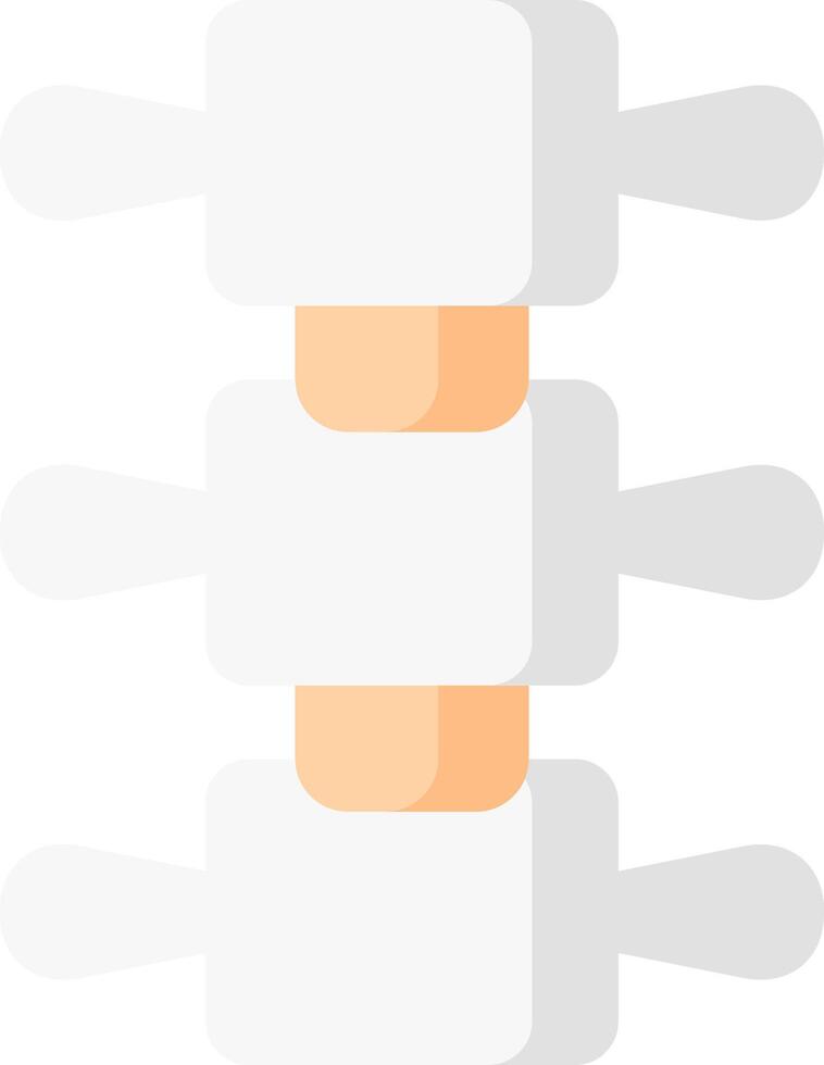 A white and orange spine with two white handles vector