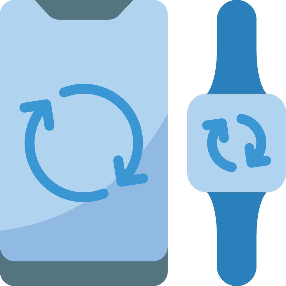 An apple watch and a smart watch with a circular arrow vector