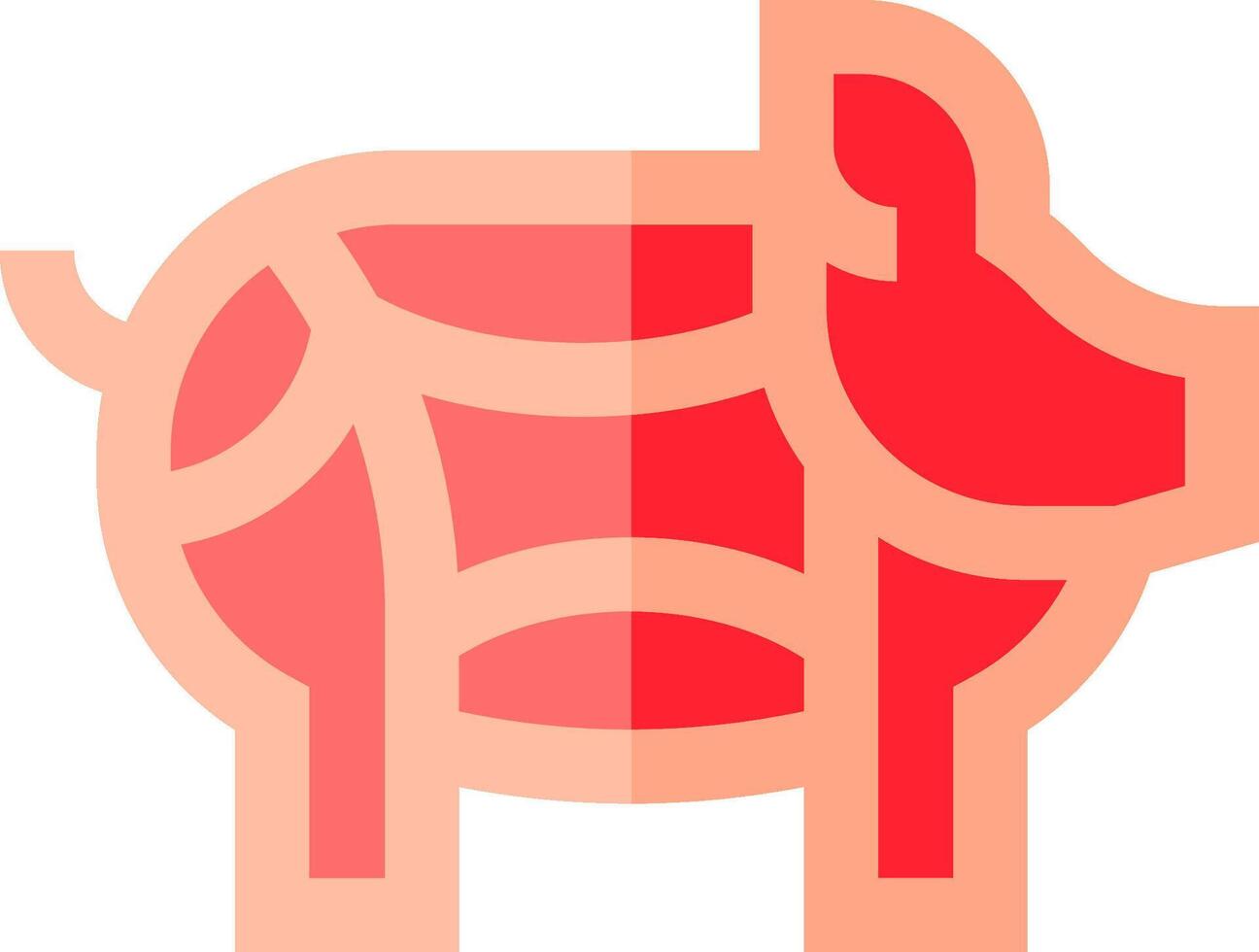 A pig icon with a red and orange background vector