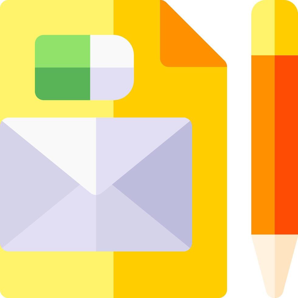 Email icon with a pencil and envelope vector