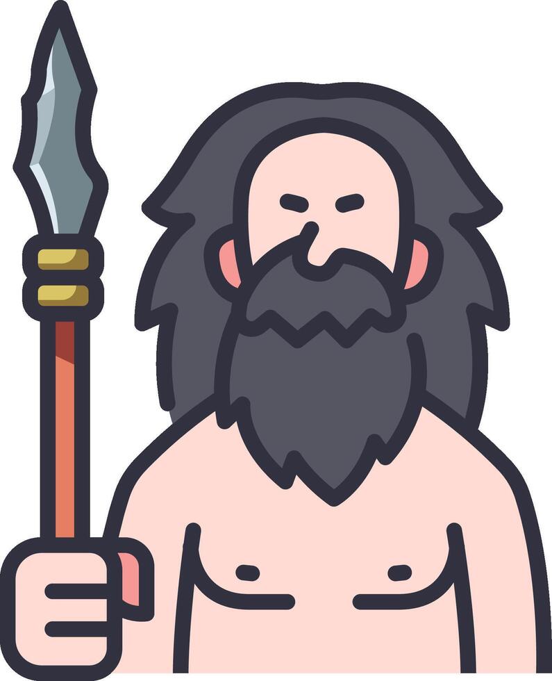 A man with a beard holding a spear vector