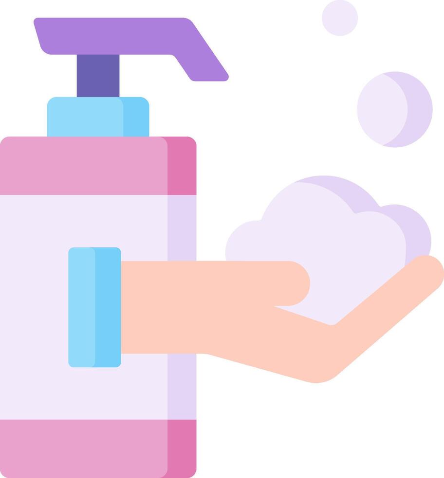 Hand holding soap and soap dispenser with soap bubbles vector