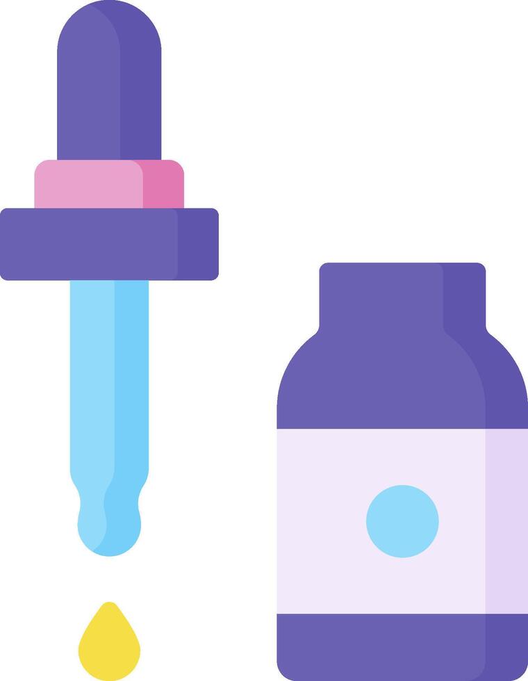 A bottle and a syringe with a liquid vector