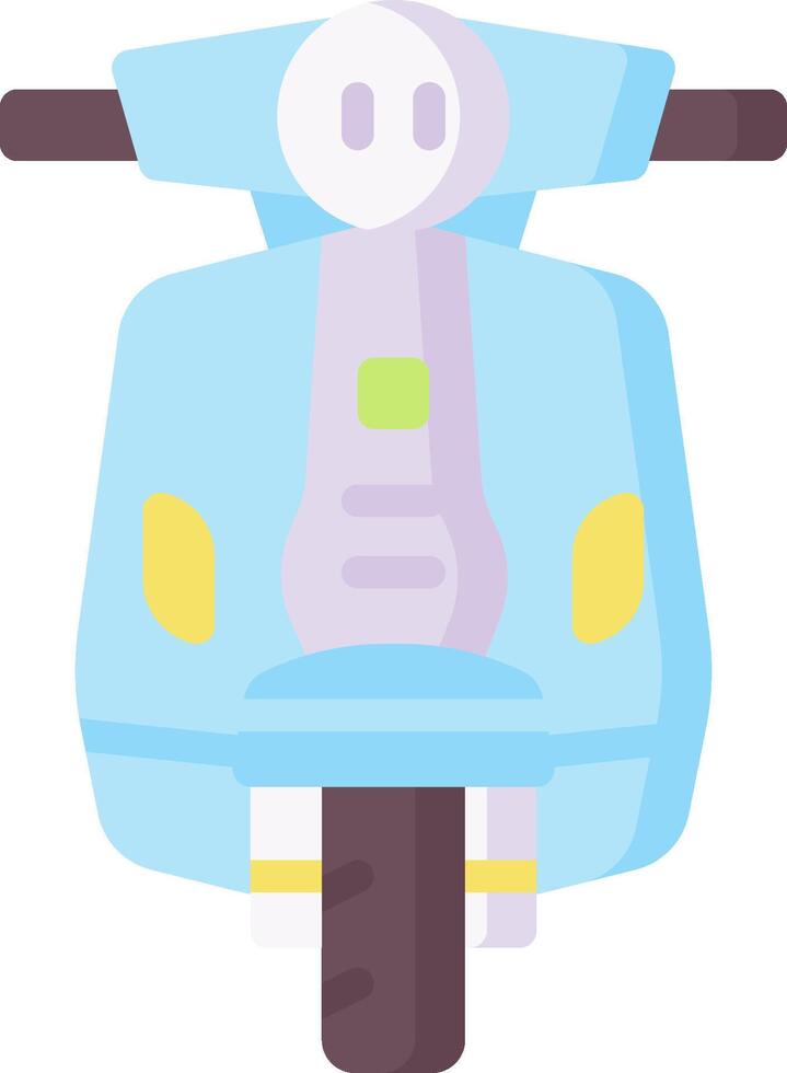 A blue scooter with a yellow helmet on it vector
