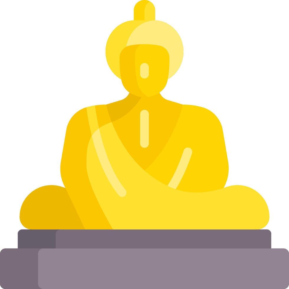 A yellow buddha statue on a white background vector