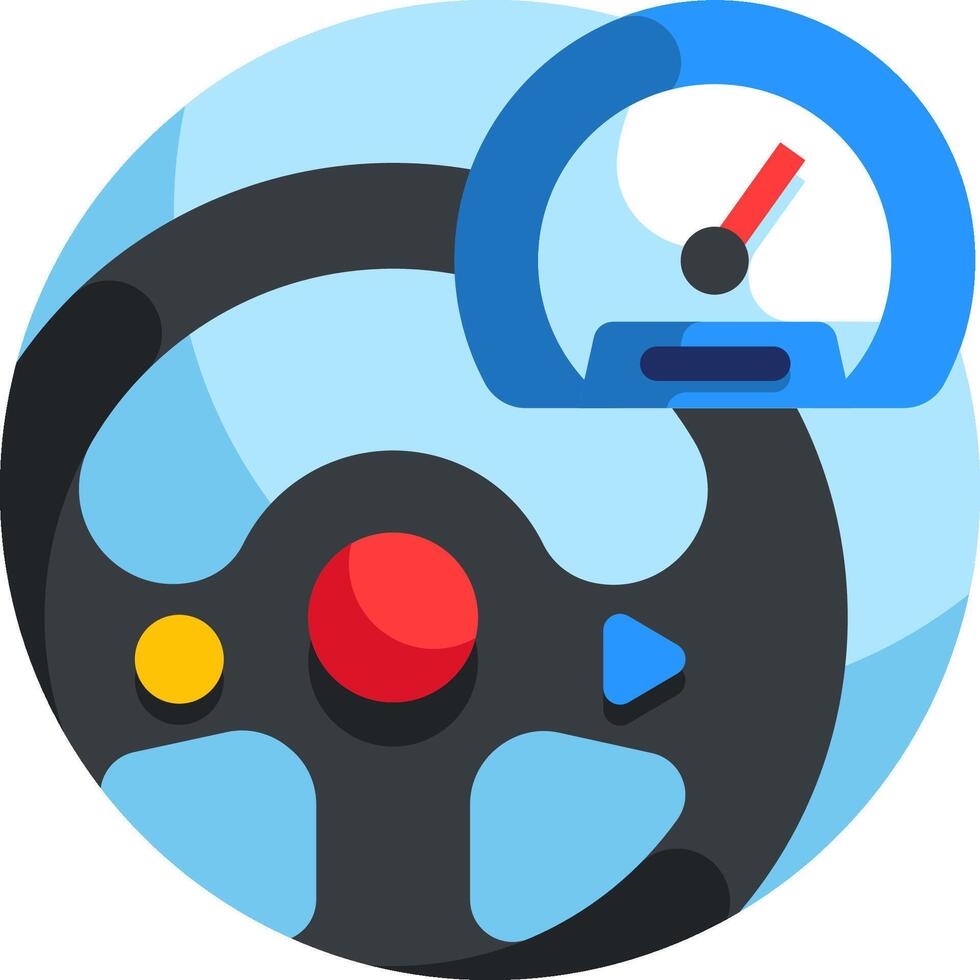 A car steering wheel and speedometer vector