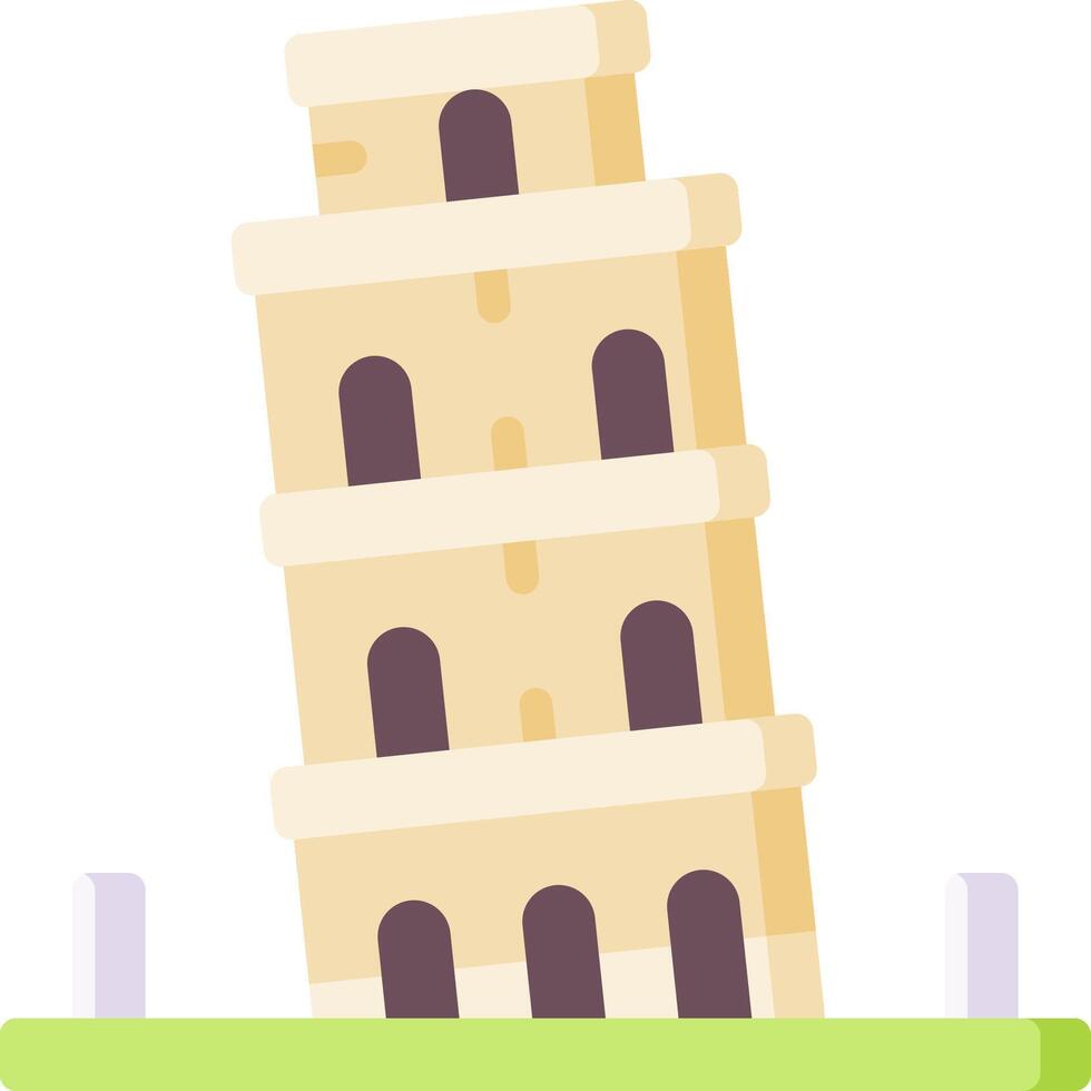 An illustration of the leaning tower of pisa vector
