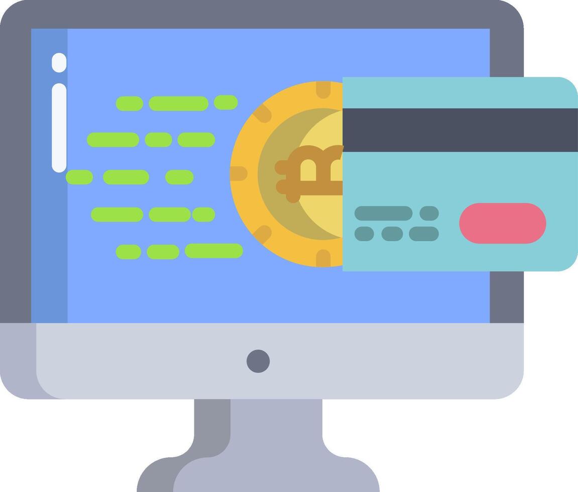 Bitcoin and credit card vector
