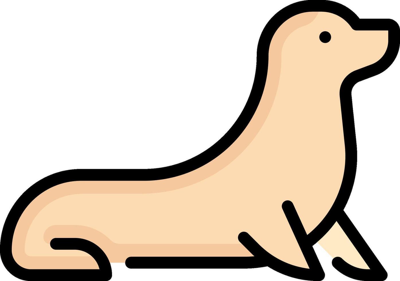 A seal sitting on the ground with its head down vector