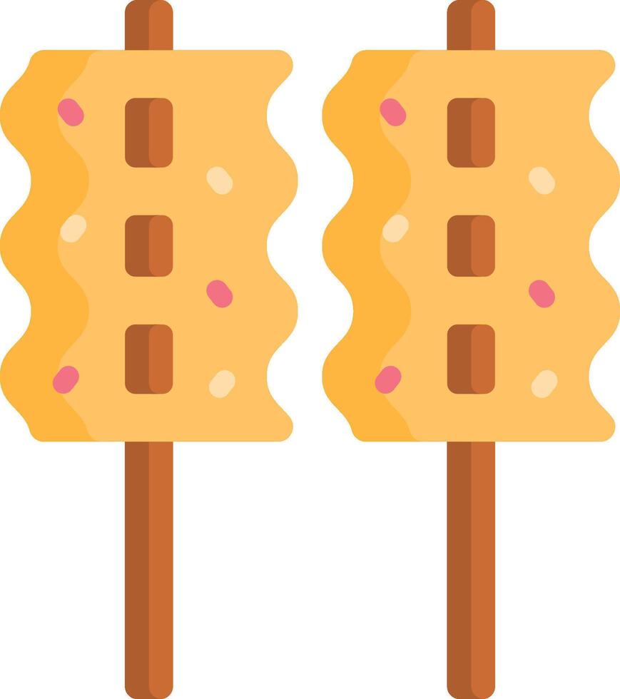 Two lollipops on sticks with a white background vector