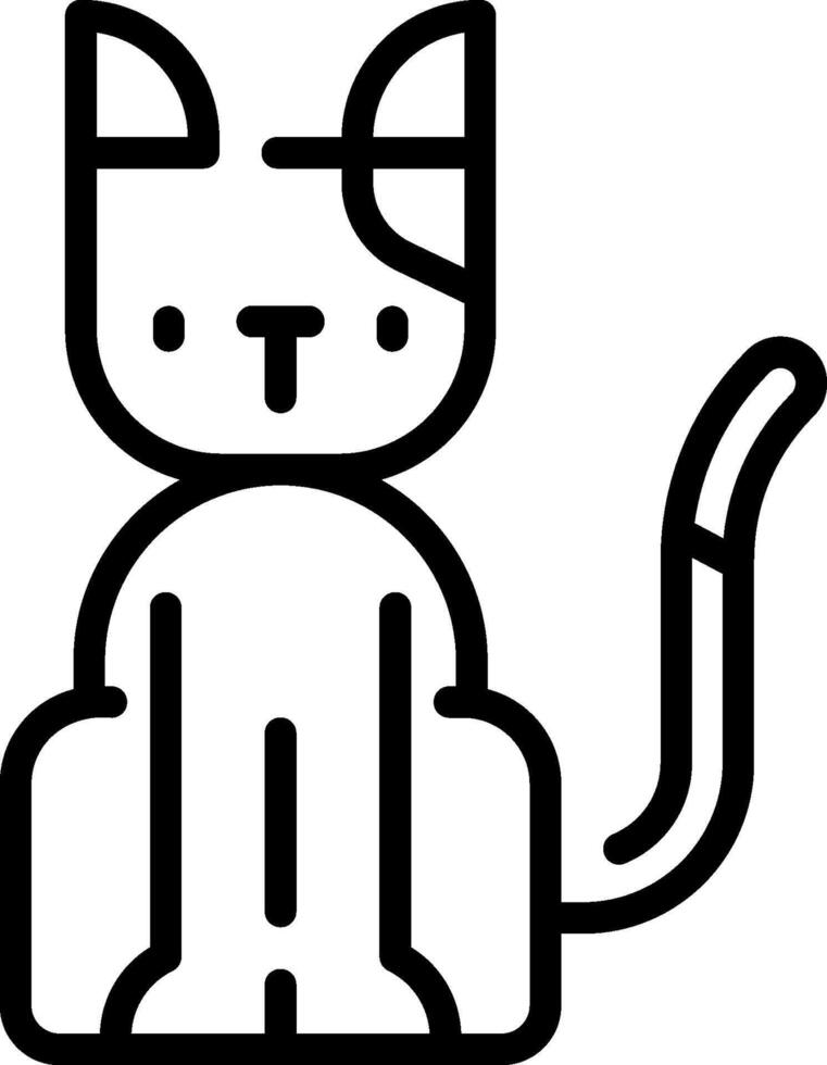 A black and white cat icon on a white background vector