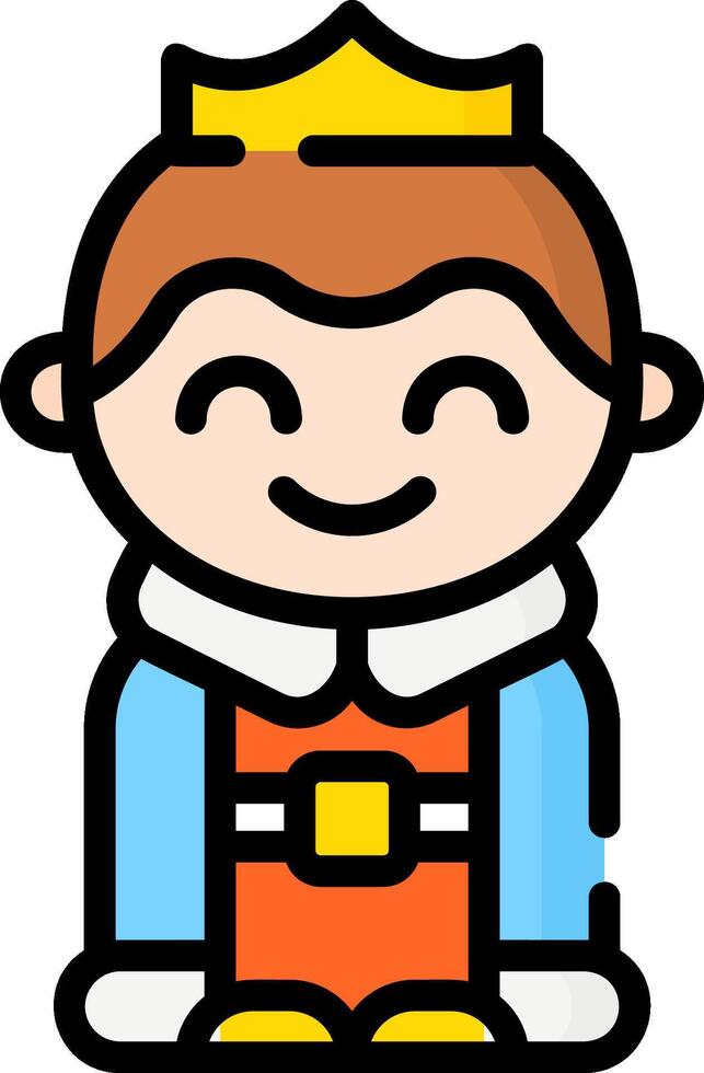A cartoon character with a crown on his head vector