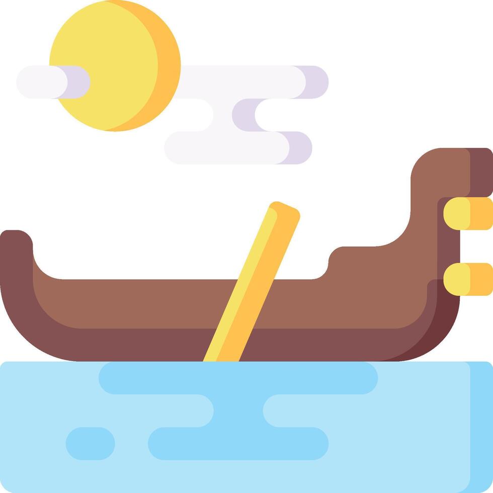 A boat with a sun and a stick on it vector