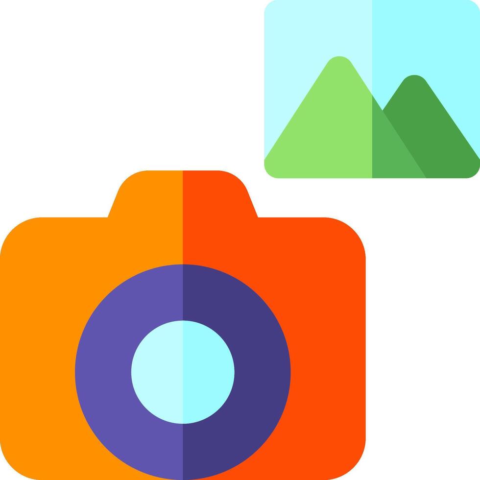 A camera and a mountain vector