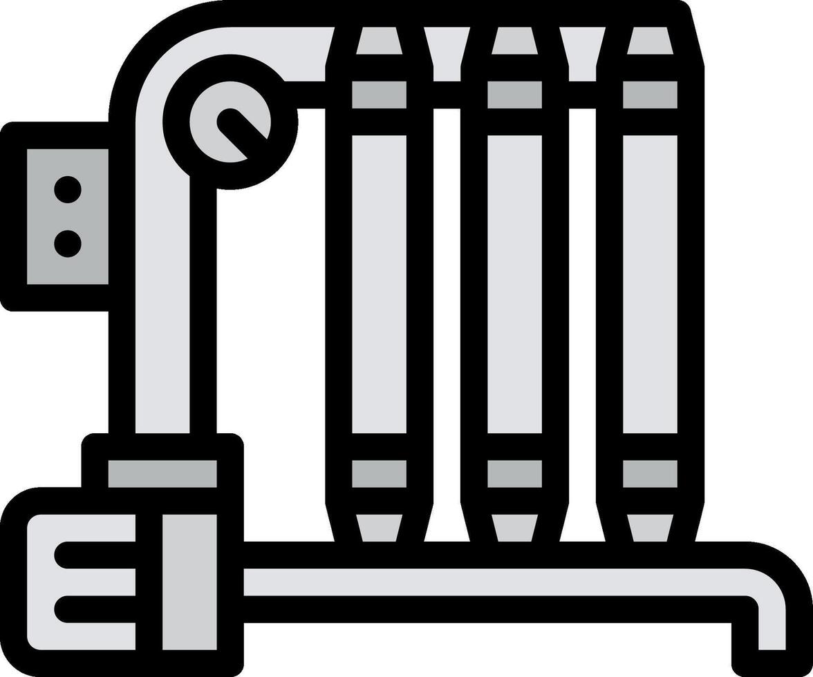 A black and white illustration of a radiator vector