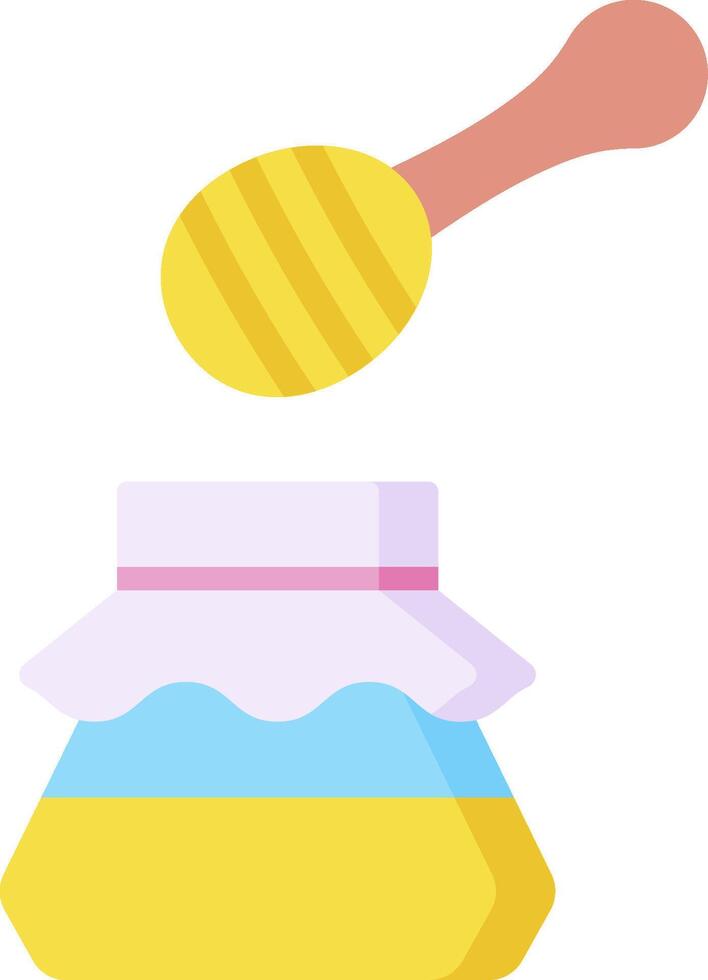 Honey jar with spoon vector