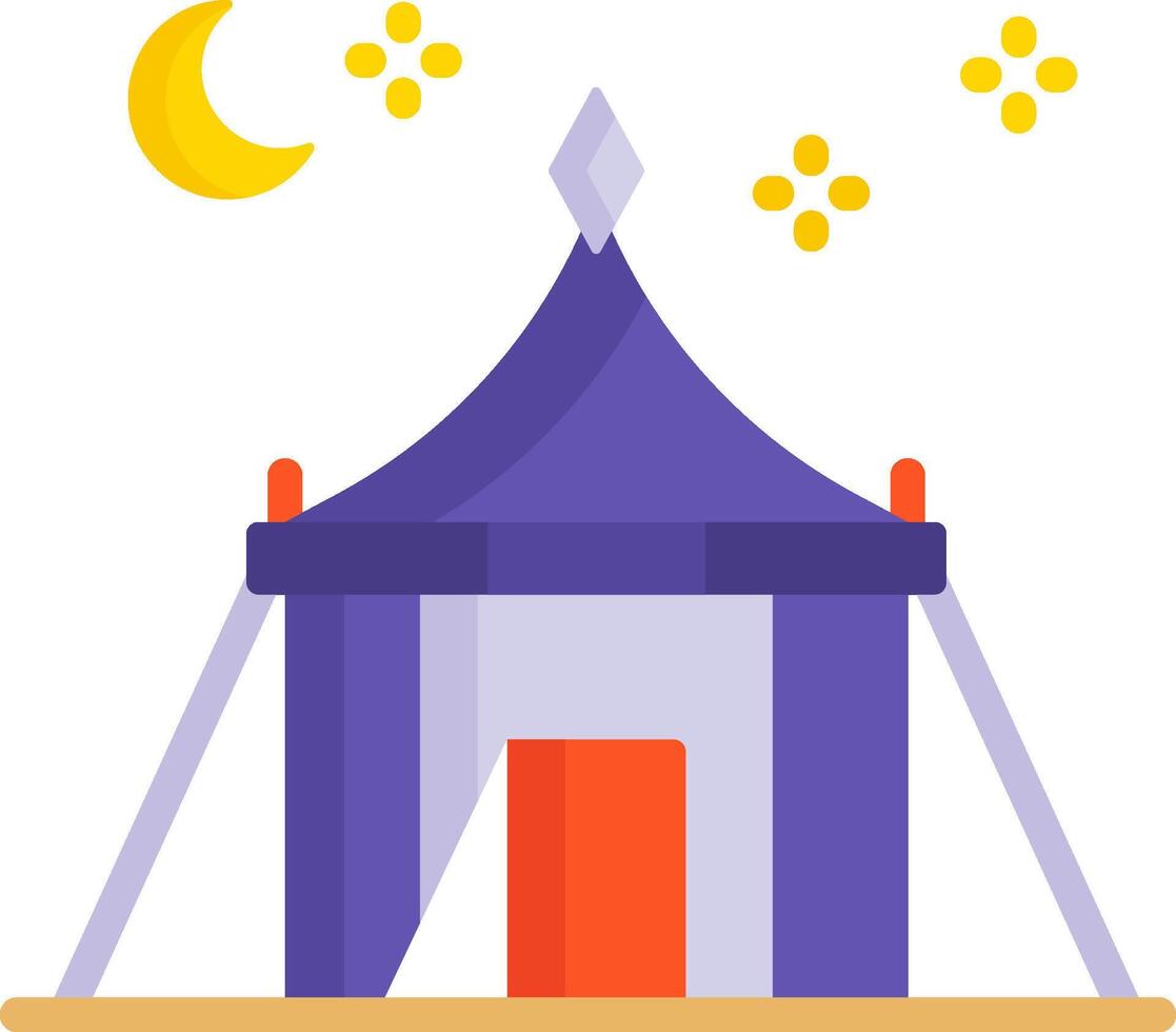 A circus tent with a moon and stars vector