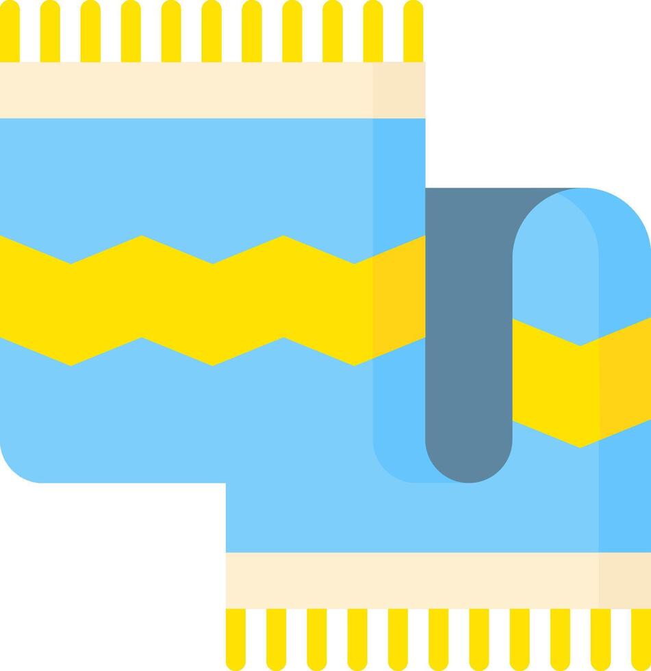 A blue and yellow striped towel with a yellow stripe vector